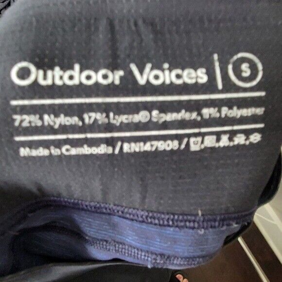 OUTDOOR VOICES BLACK/BLUE COLORBLOCK LEGGINGS WOMENS SMALL - Picture 4 of 4